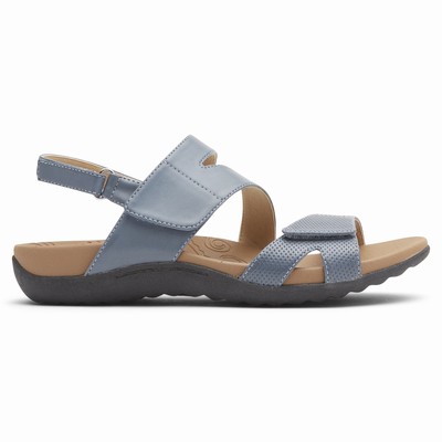 Rockport Ridge Adjustable Asymmetrical Sandalen Damen Blau ENP-053492